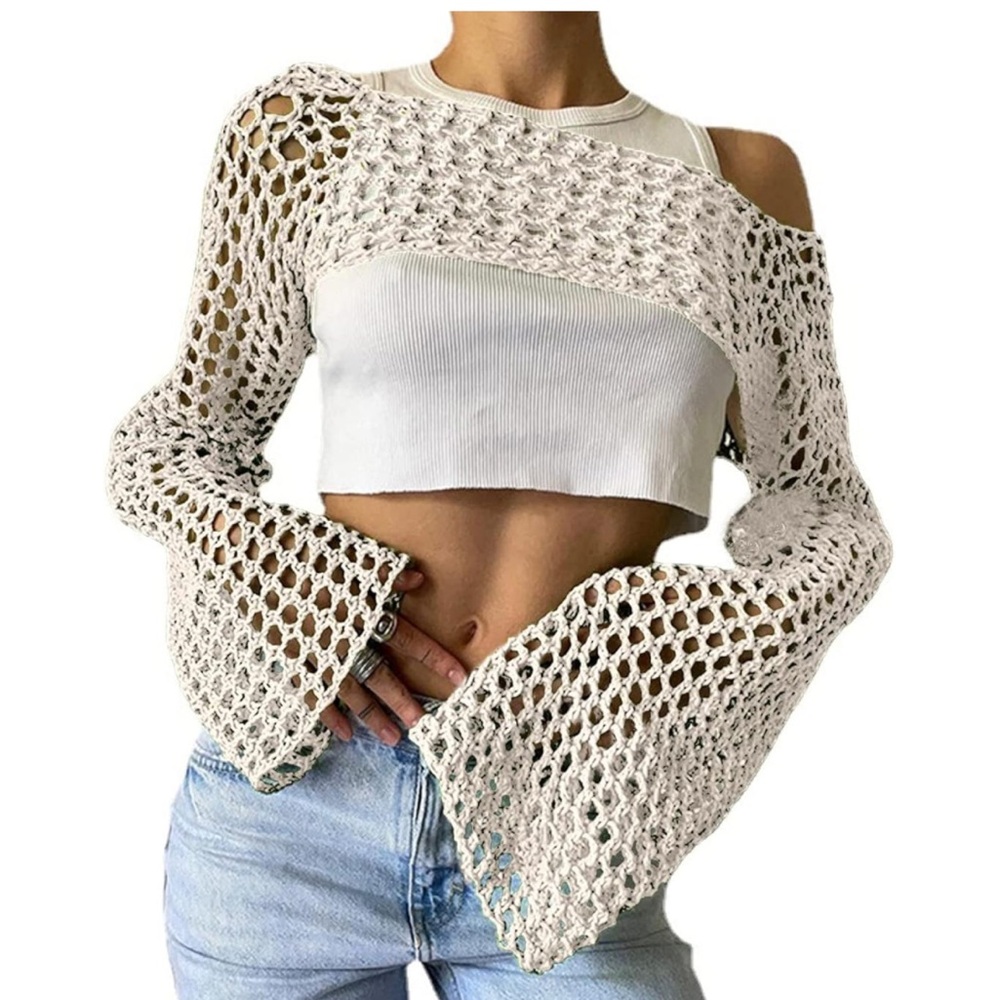 🌟HOST PICK!🌟 Aimiray 🤍 Crochet Open Knit Sweater Shrug